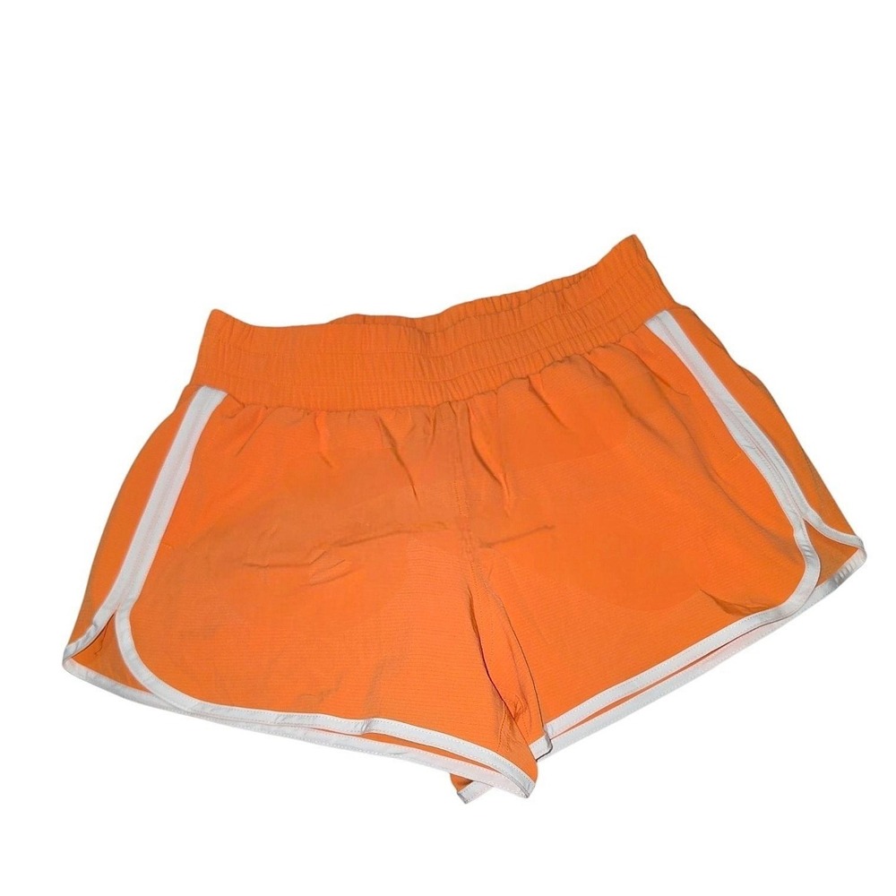 90 Degree Orange Athletic Running Shorts with White Piping Small